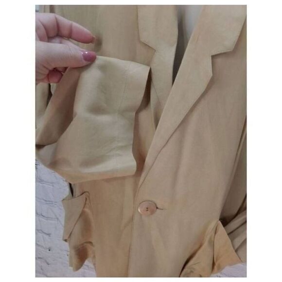 Yoshi VINTAGE Women's Size Medium Beige One Button Jacket Blazer - Picture 6 of 8